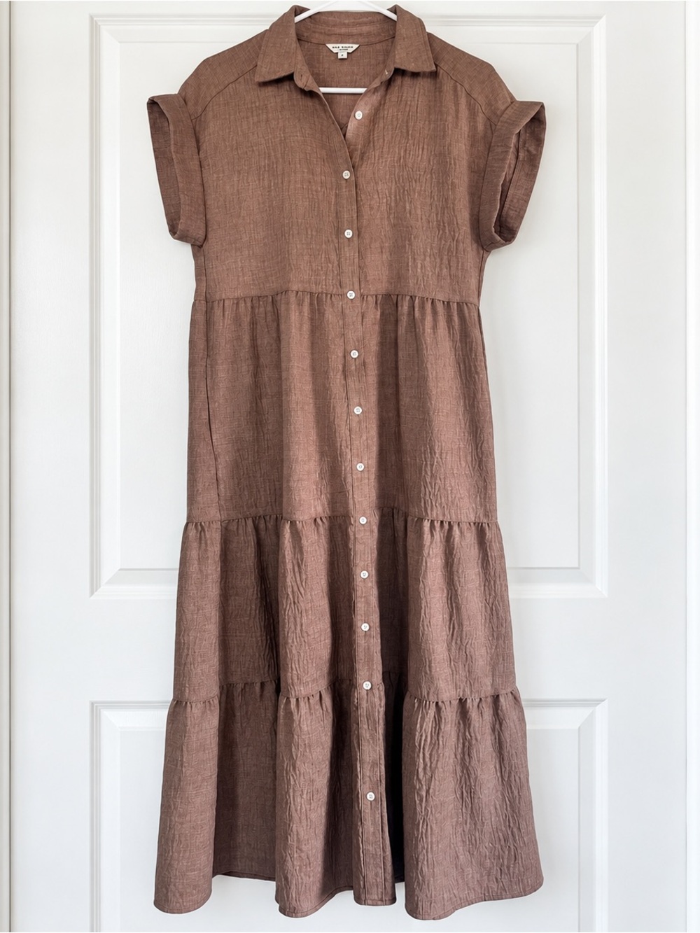 Max Studio Tiered Button-Front Casual Dress